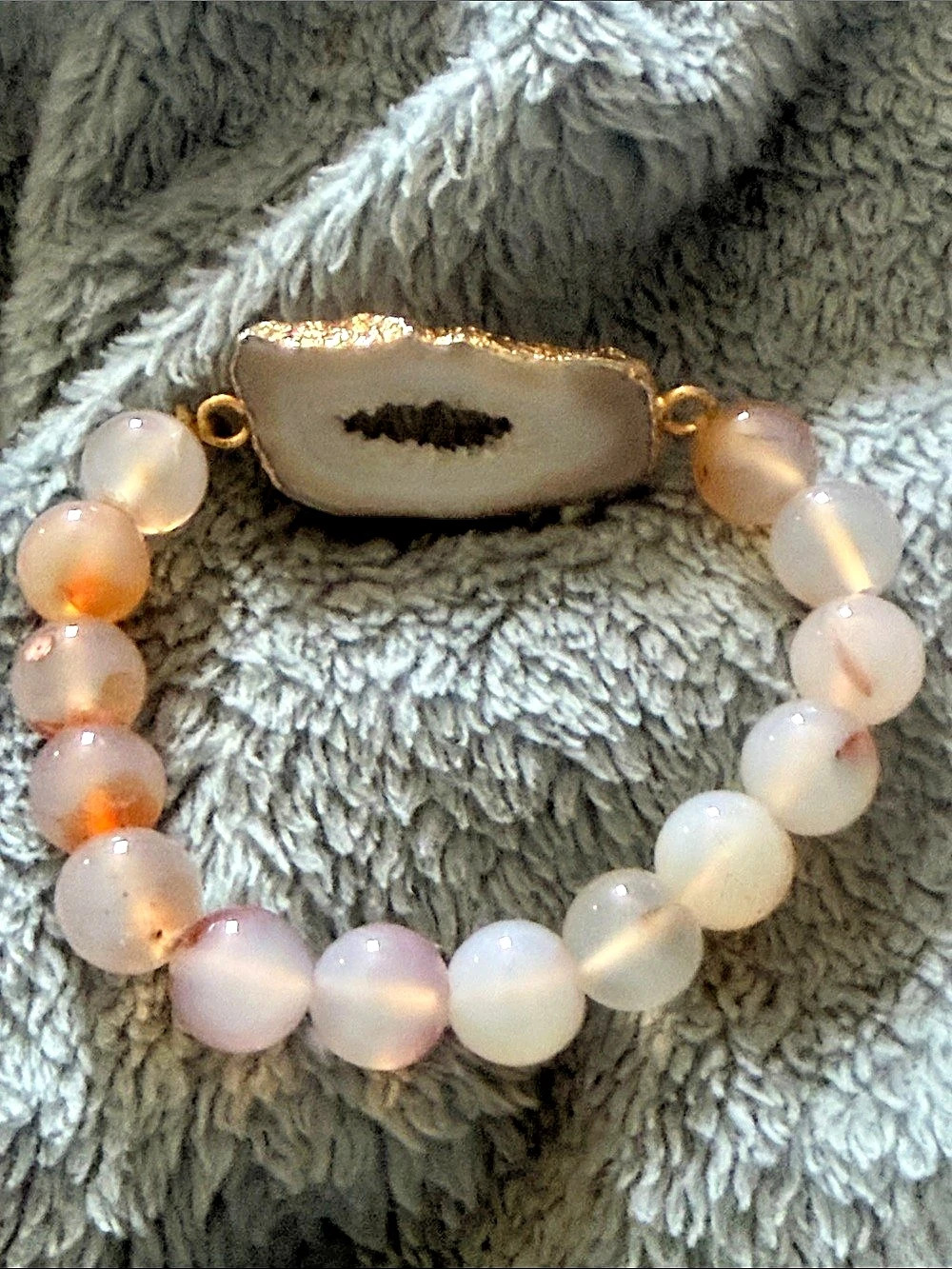 Beaded Bracelet Pink & White